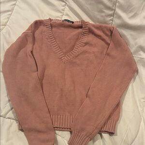 Brandy Melville Dusty Rose V-Neck Sweater